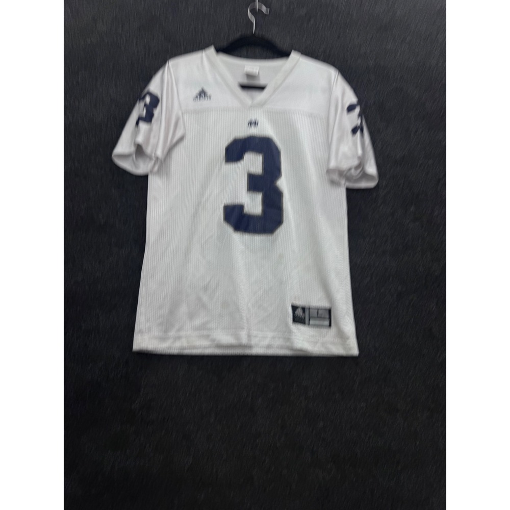 Adidas Notre Dame Fighting Irish Youth Jersey White Navy Blue Number 3 Small